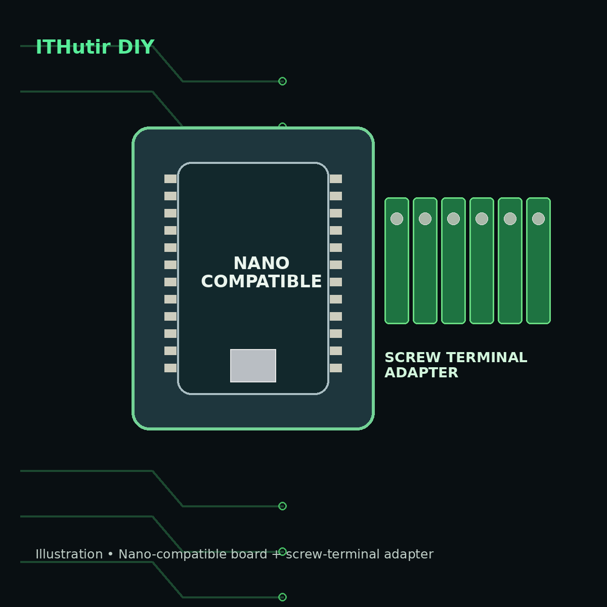 Nano-Compatible Microcontroller Board + Screw Terminal Adapter supplier reference 1